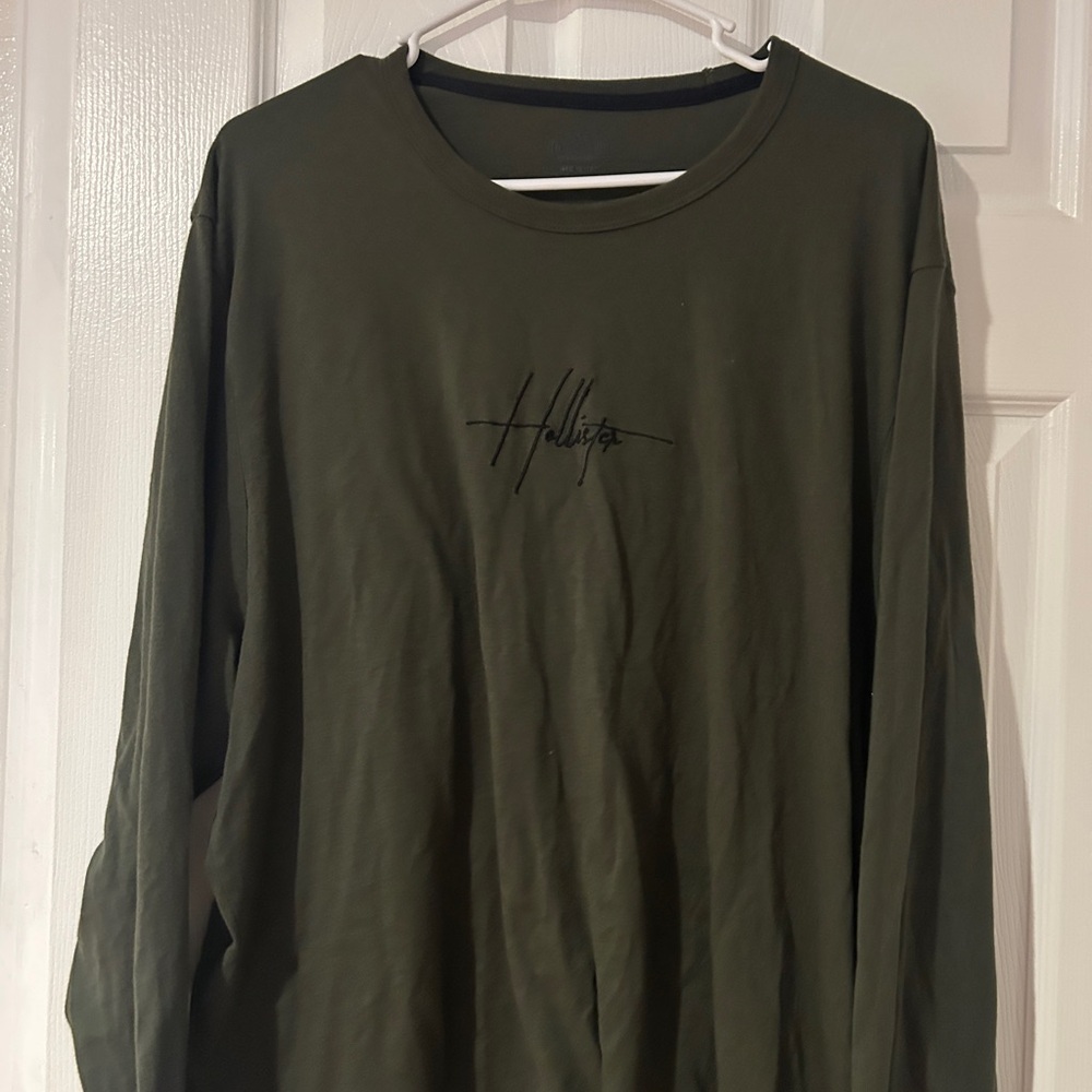 Hollister Mens XXL Olive Green Long Sleeve Shirt